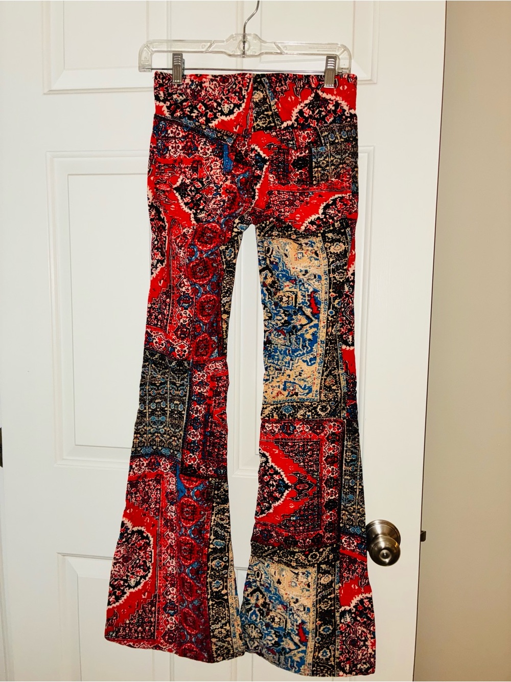 Free People Penny Paisley Patchwork Corduroy Flare Pants Sz 24 - Picture 8 of 8